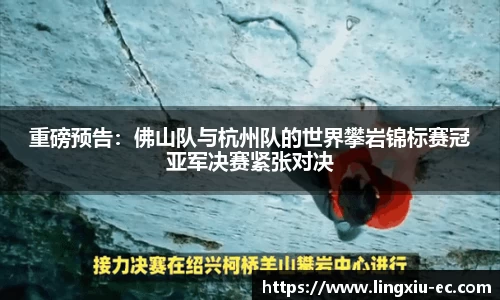 重磅预告:佛山队与杭州队的世界攀岩锦标赛冠亚军决赛紧张对决